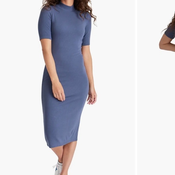 NWT Marine Layer Lexi Rib Mock Neck Midi Dress - Picture 7 of 8